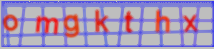 A captcha image that has text in it referring to an internet slang acronym that means oh my god okay thanks written out as all one word without any spaces and all in lowercase.