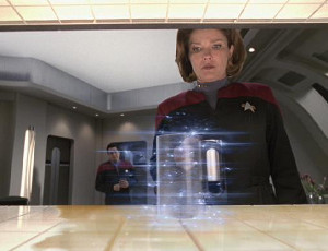 Picture of Captain Janeway replicating coffee